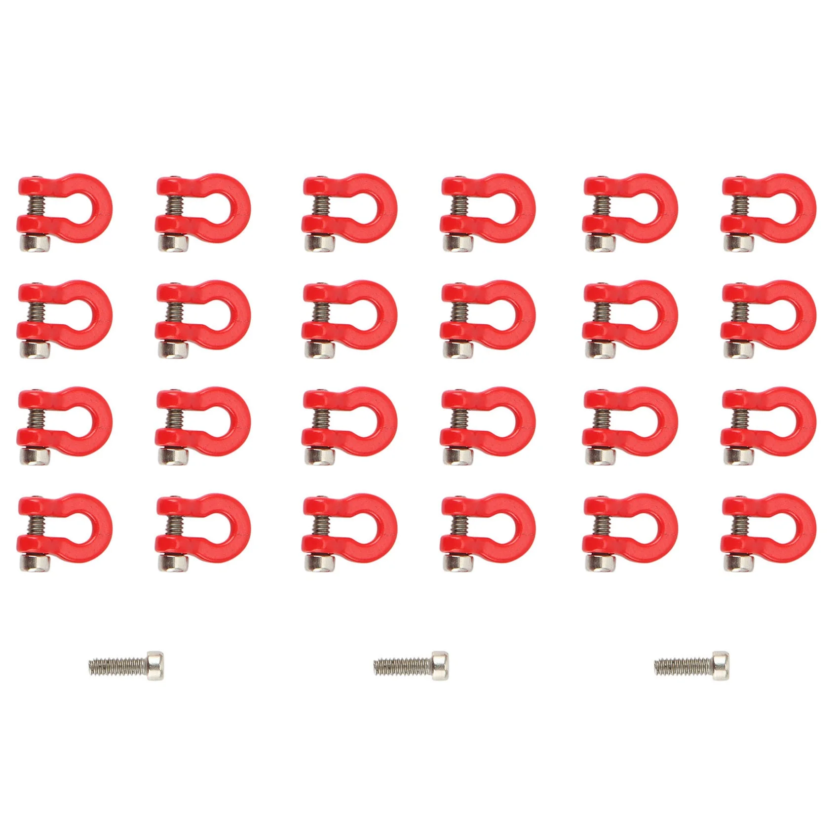 FBIL-24Pcs Metal Bumper Trailer Hook Tow Shackle Rescue Hook For 1/24 RC Crawler Car Axial SCX24 Upgrade Parts Accessories