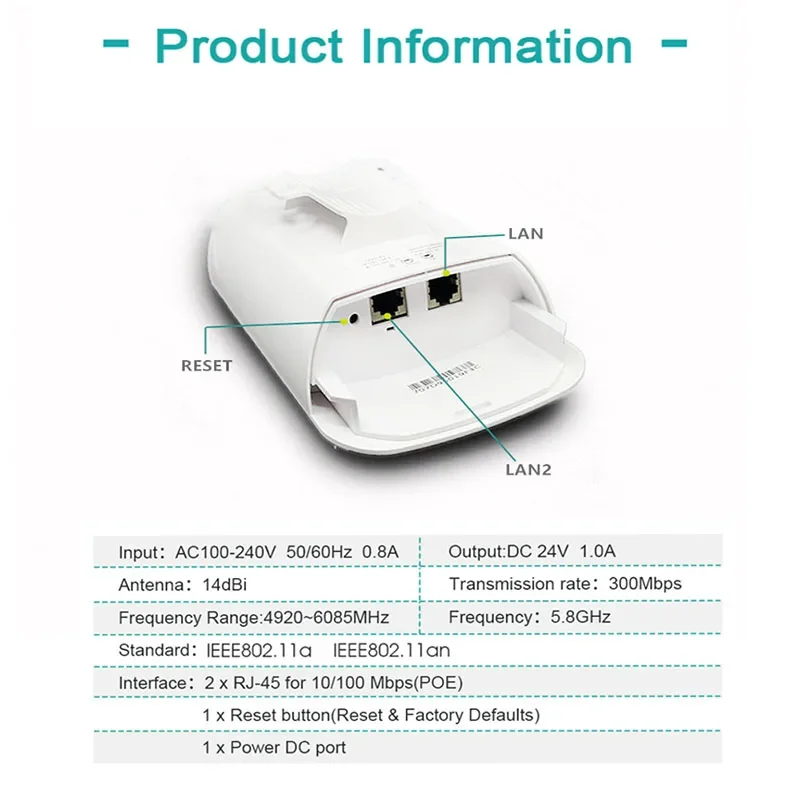 ANDDEAR CPE AR9344 Chipset Router WIFI Repeater Daleki zasięg 300Mbps 2.4G5.8ghz Zewnętrzny router AP CPE Q Bridge Klient Router