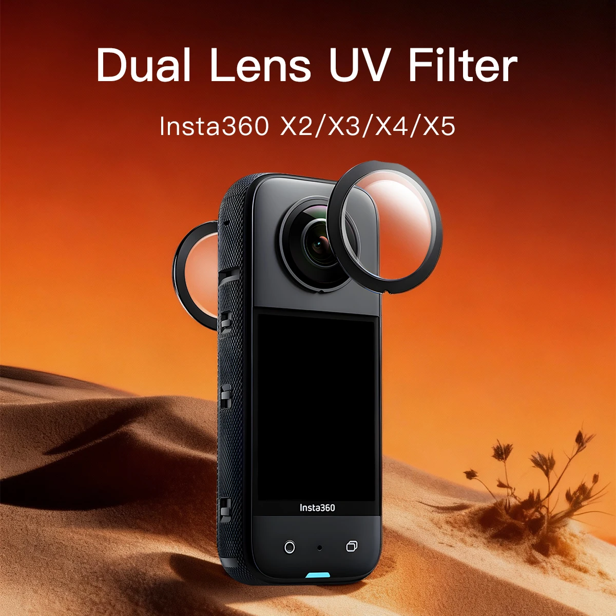 Dual Lens UV Filter for Insta360 ONE X5/X4/X3/X2，Scratch & Water Resistant，Easy Installation, Clear Protection