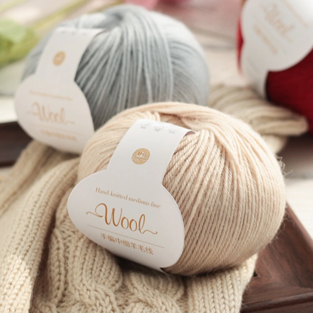 50g Medium Fine Wool Thread Hand Woven Merino Wool Yarn Scarf Hat Thread DIY Crochet thread Sweater