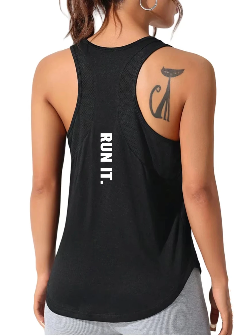 Run It Letter Prints Tank Tops Womens Basic Quick Drying Gym Sports Vest Summer Breathable Soft Sleeveless Womans Outdoor Wear