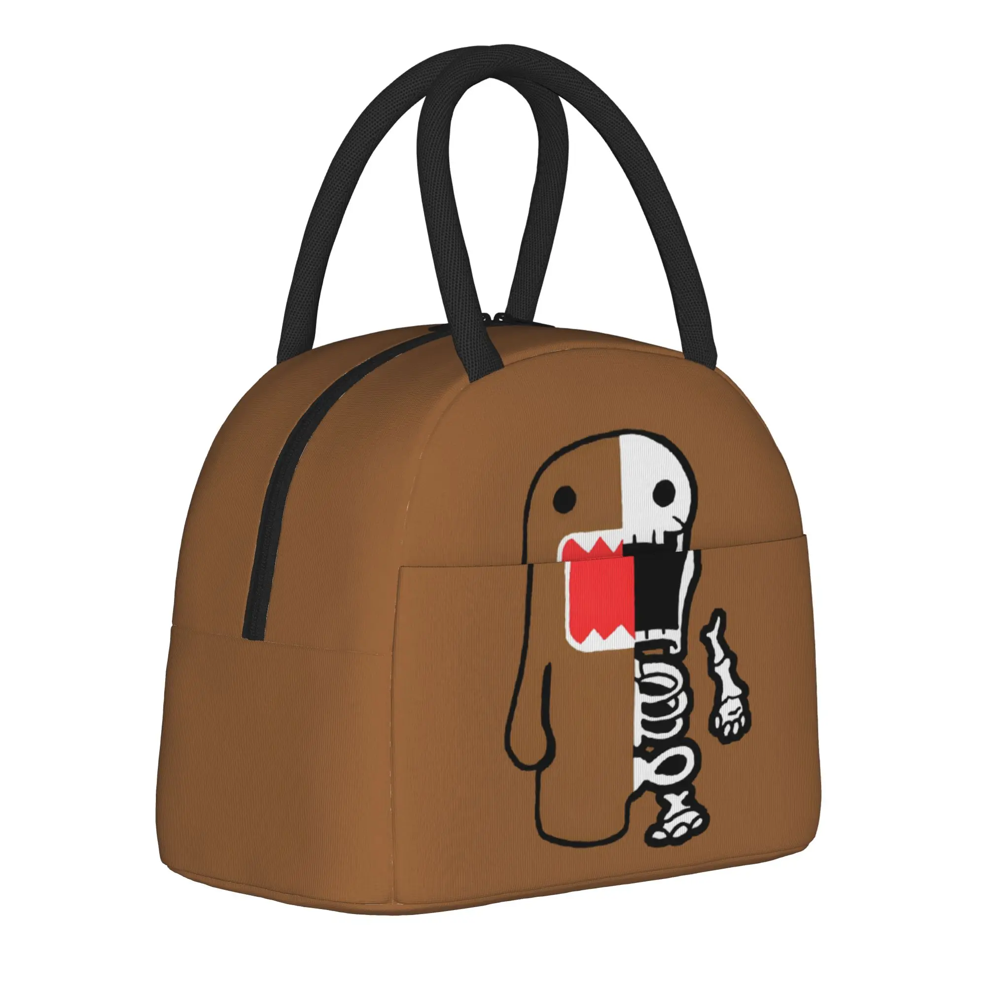 Funny Meme Domo Kun Skeleton Insulated Lunch Bags Cooler Bag Reusable,Meal Container  High Capacity Tote Lunch Box Bento Pouch