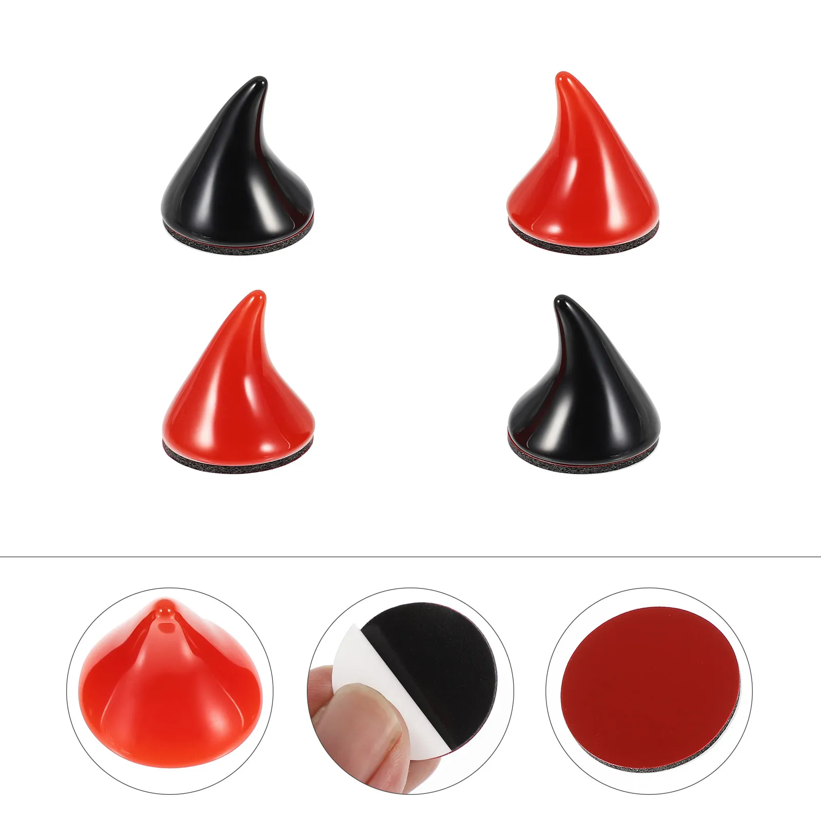 

8pcs Evil Horns Decorations For Motorcycle Car Bicycles Durable Lightweight Safe Easy Install Shine Riding Accessories