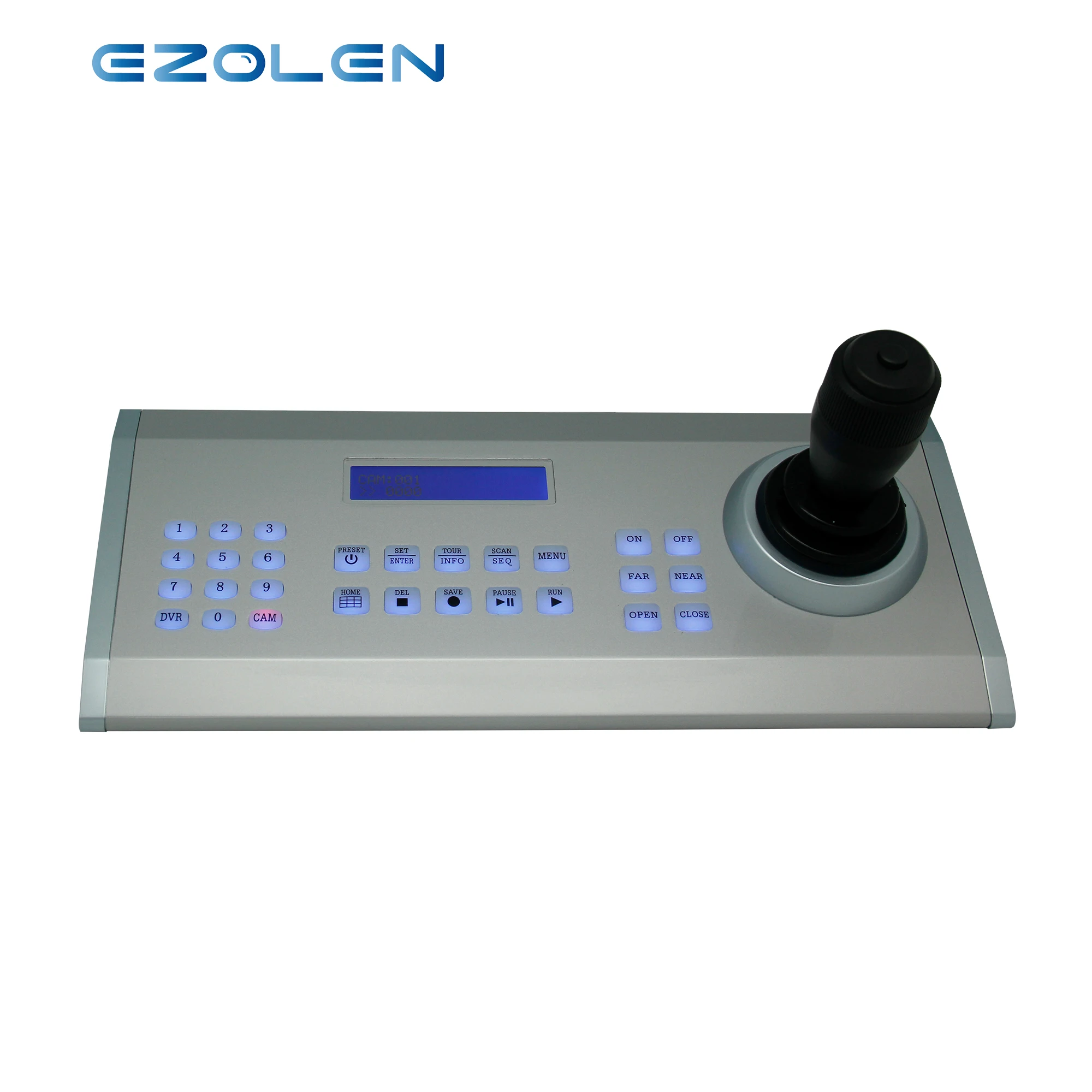 EZOLEN Keypad Pengendali Keyboard CCTV Joystick Sumbu 3D untuk Dekoder Kamera Kecepatan PTZ DVR NVR Pelco RS485 Zoom Miring Ke Atas