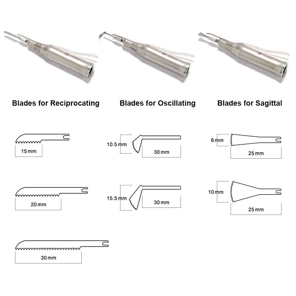 AI-SGR-D/SGS-Y/SGO-T zewnętrzny Spray ze stali nierdzewnej displetlable Micro Saw 3:1 kości cięcia Dental Korea Implant rękojeść narzędzia