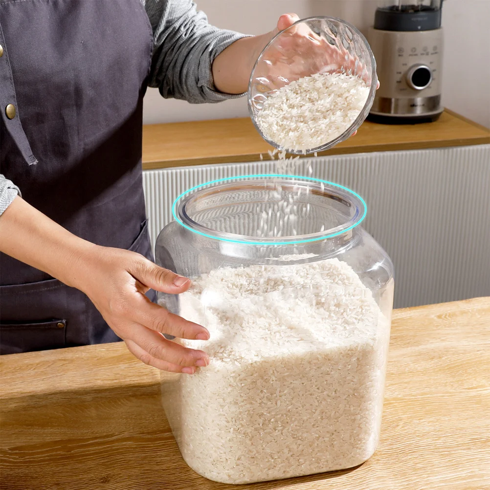 

Square Storage Jar 1L Bpa-Free Plastic Airtight Container For Tea Coffee Cereals Dry Fruits Kitchen Pantry Organization