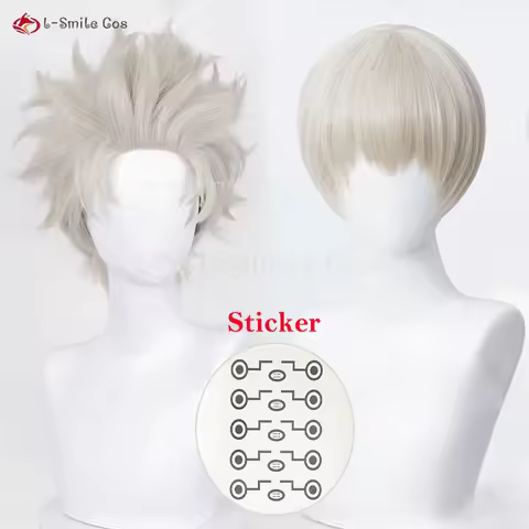 Inumaki Toge Cosplay Wig Anime Cosplay 28cm Short Inumaki Toge Wig Heat Resistant Hair Role Play Wigs + Wig Cap