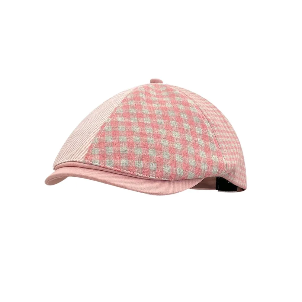 

Trendy Retro Duckbill Cap Plaid Breathable Painter's Hat Lightweight Adjustable Beret Unisex