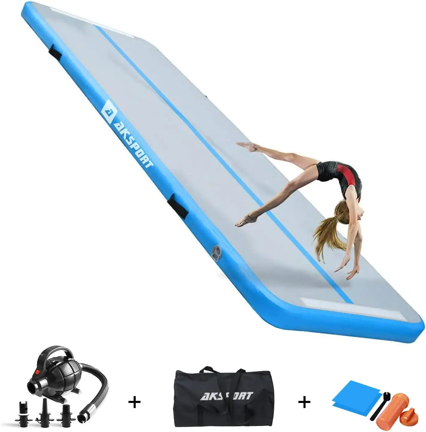 

Air Mat Tumble Track Tumbling Mat Inflatable Floor Mats with Air Pump for Home Use/Tumble/Gym/Training/Cheerl