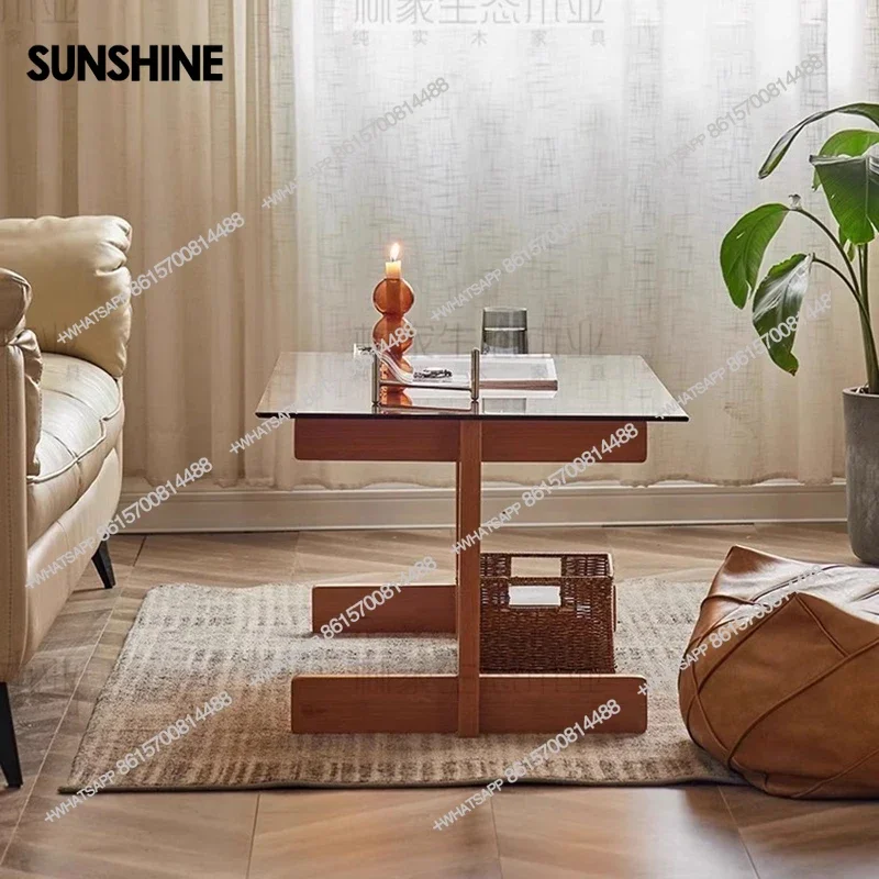 Glass Unique Coffee Table Minimalist Aesthetic Cheap Simple Coffee Table Decoration Living Room Mesa Auxiliar HomeX