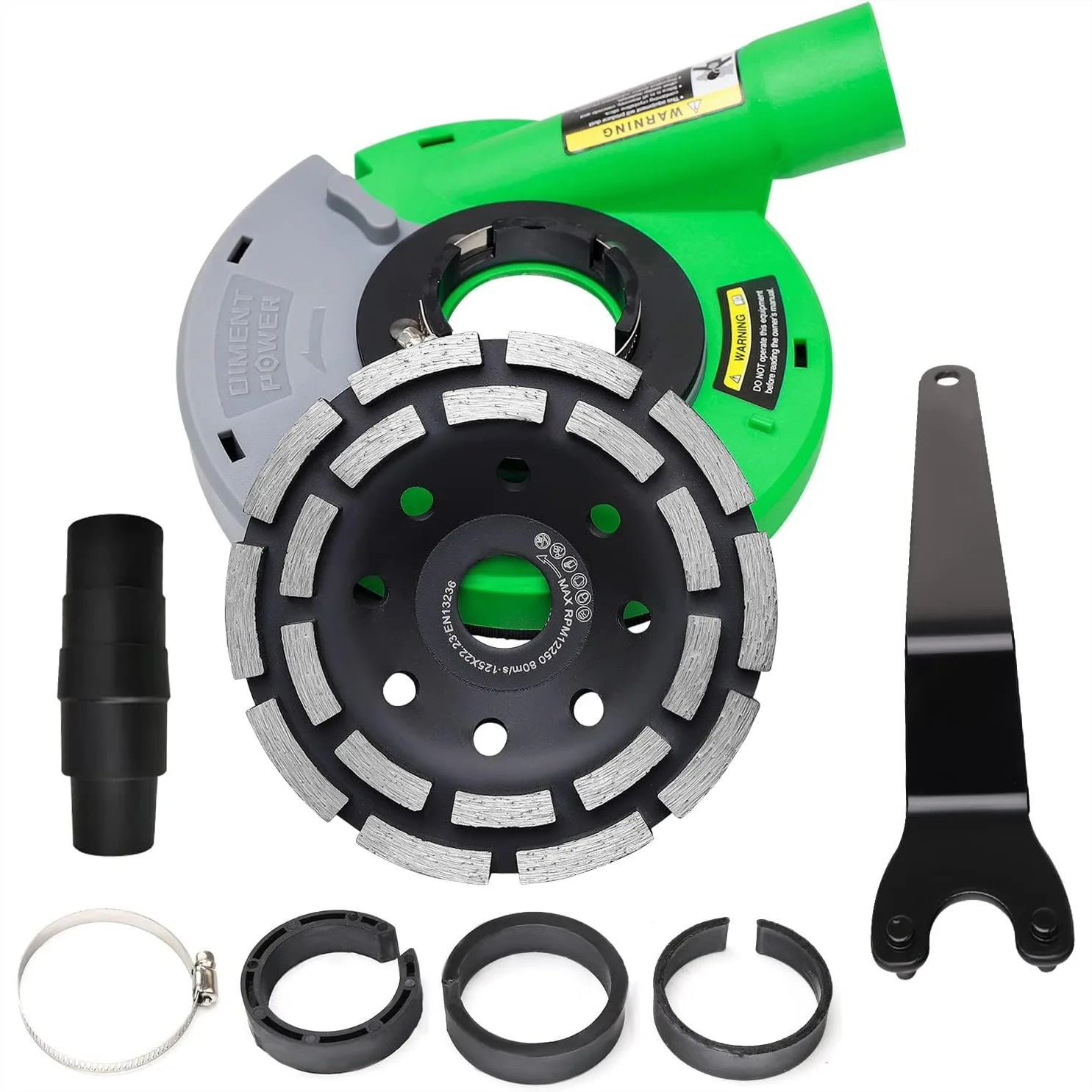 

Universal Dust Shroud for 4.5/5 Inch Angle Grinder with Diamond Cup Wheel, Effective Dust Reduction for Concrete Grinding