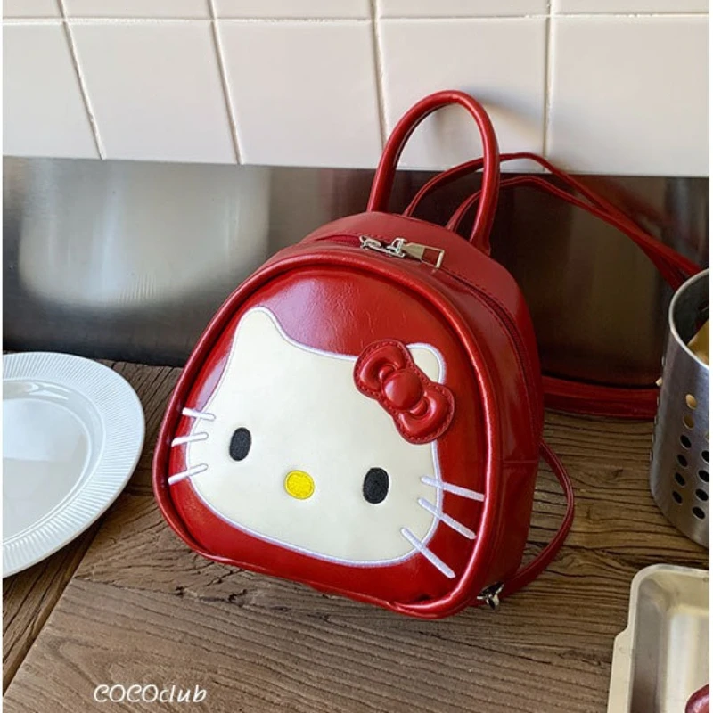 

Sanrio's Hot Selling Dog Tooth Style Kitty Backpack, Fashion Versatile Carrying Bag with Cartoon Pattern for Schoolbags