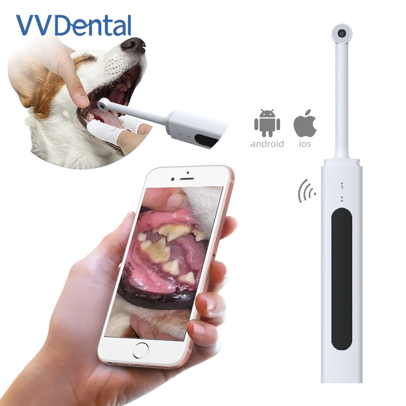 VVdental Wireless Oral Smart Endoscope with 8 LED Lights  Camera for Oral Inspection of Individuals and Pets