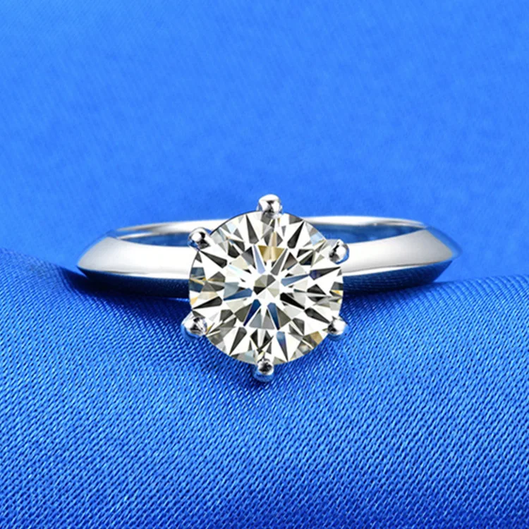 Boutique PT950 platinum diamond ring female 3 carat white gold female ring six claw inlaid moissanite ring for girlfriend gift