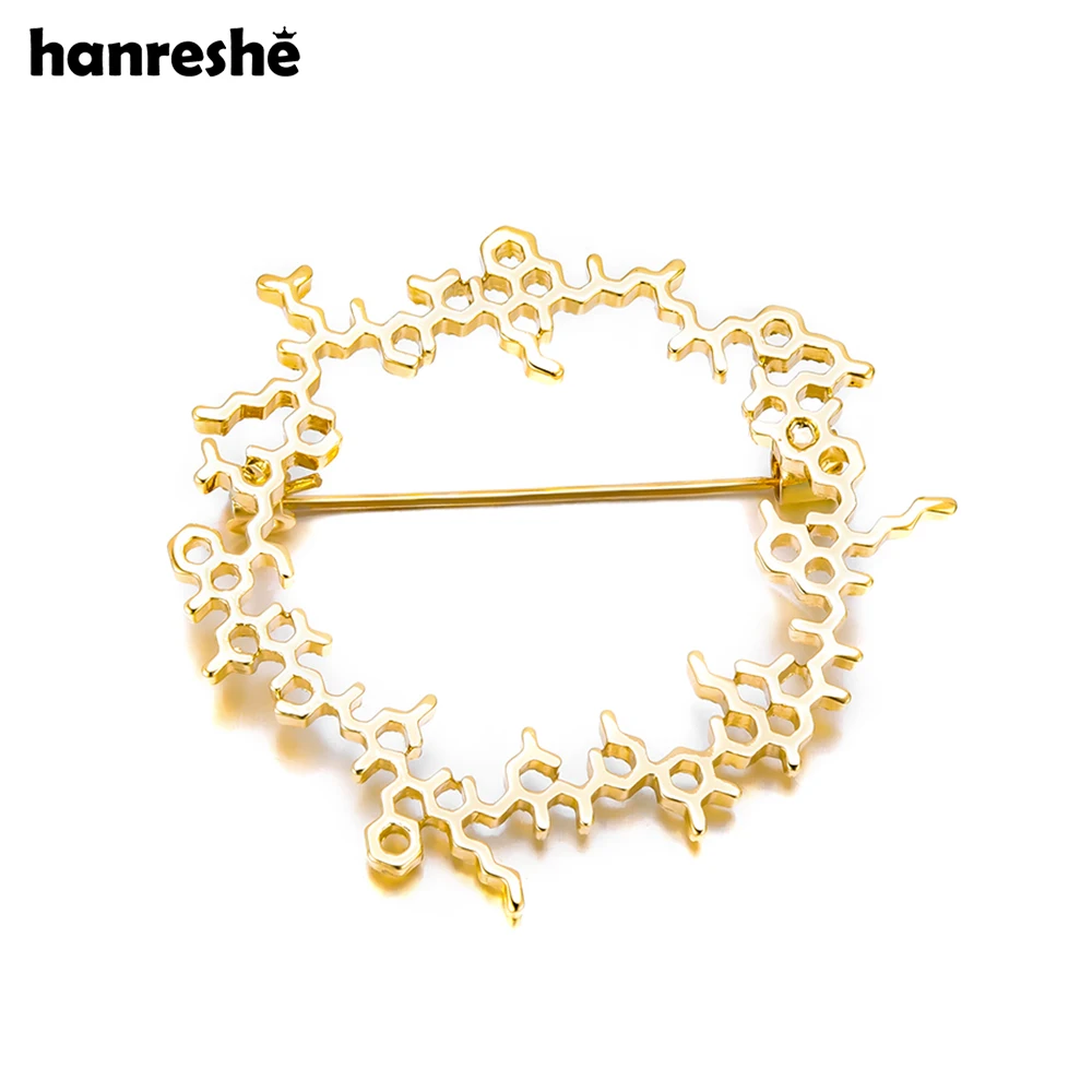 Hanreshe Beta-Endorphin Brooch Pin Biology Molecules Neurology Genetics Badge Lab Jewelry for Doctor Nurse Biologist Gifts