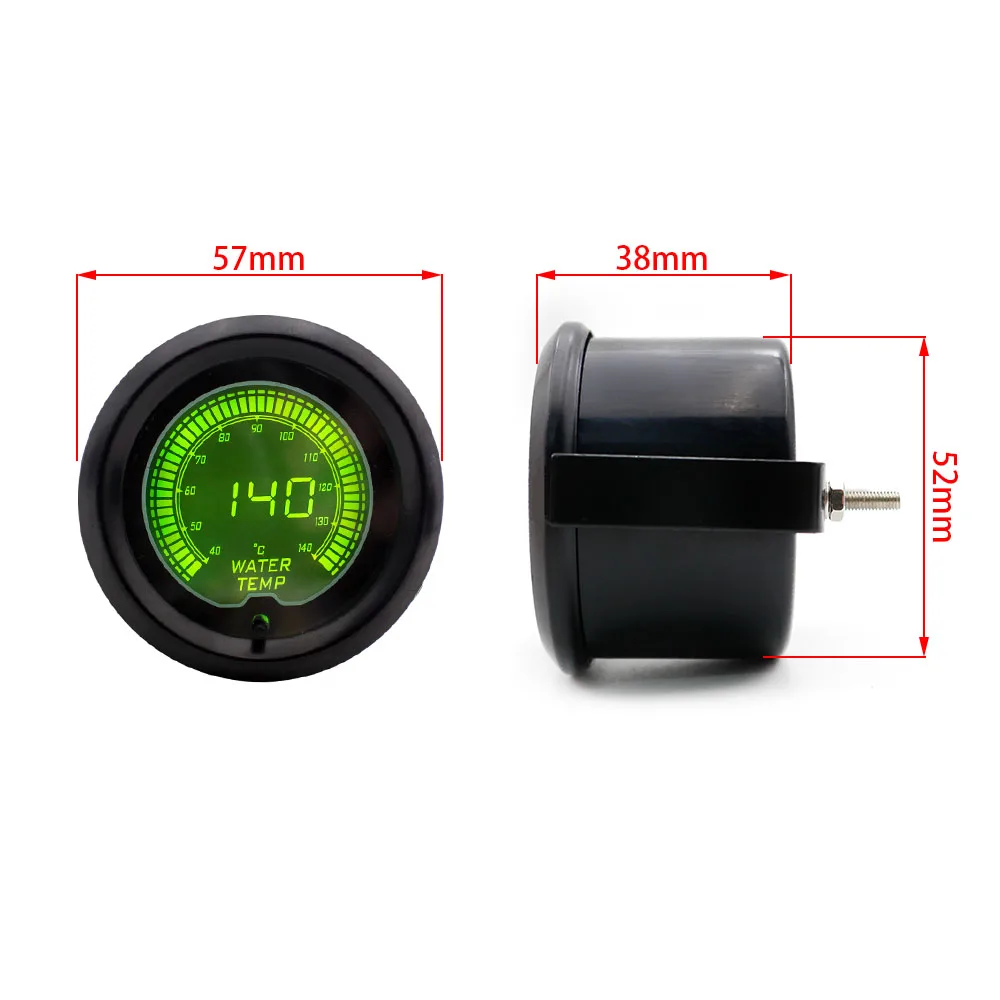 

Auto LED Smoke Face Water Temp gauge Water Temperature Meter With Sensor Digital display Car meter Gauge 2" 52mm 7 Color