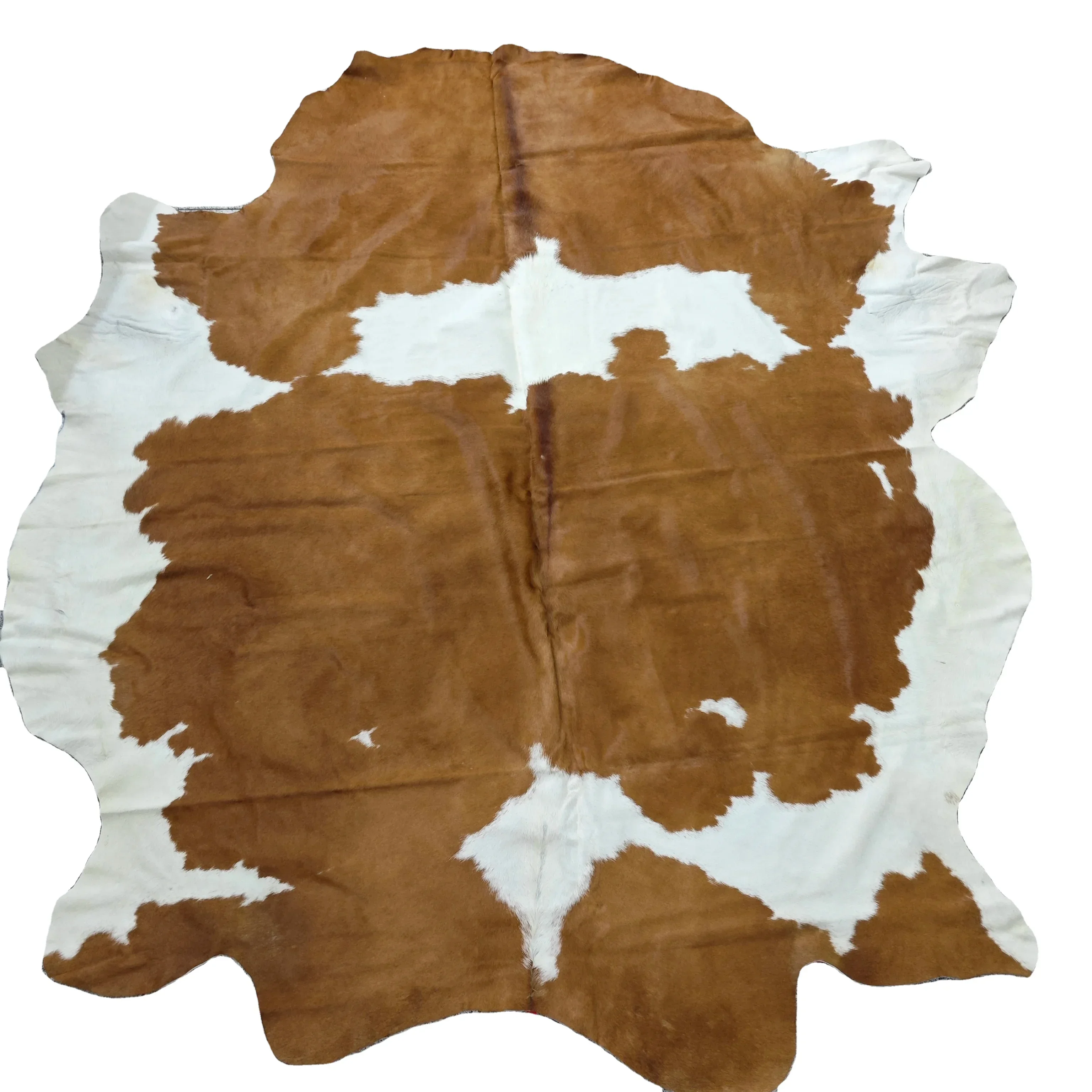 Brown and white cowhide living room rug Natural genuine Cow  Leather Area carpet Hair On