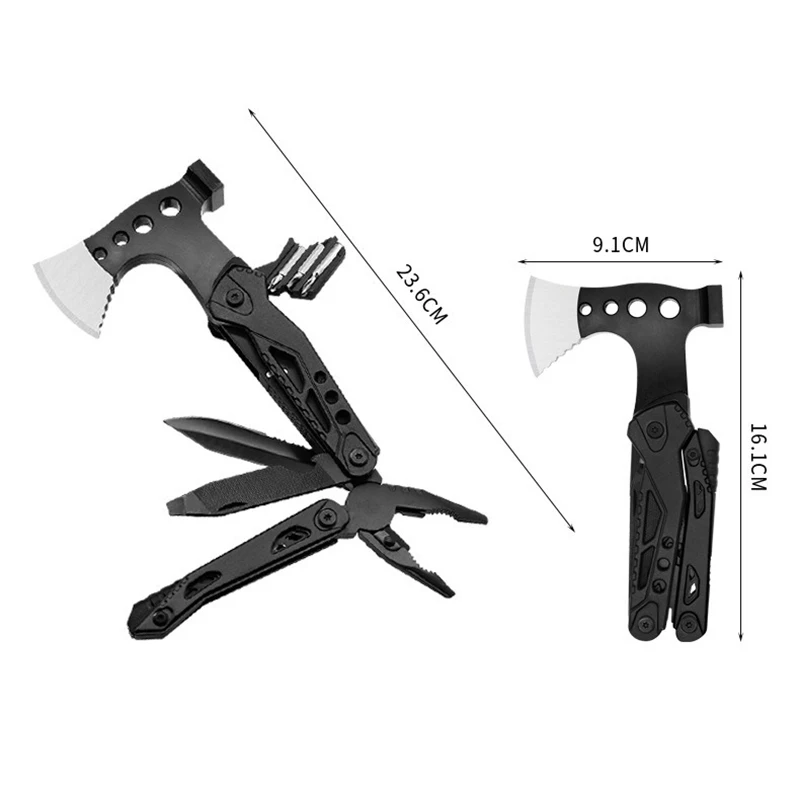 Strumento multifunzionale Multitool ascia in acciaio inox sopravvivenza all\'aperto taglierina coltello da campeggio chiave utensili manuali con