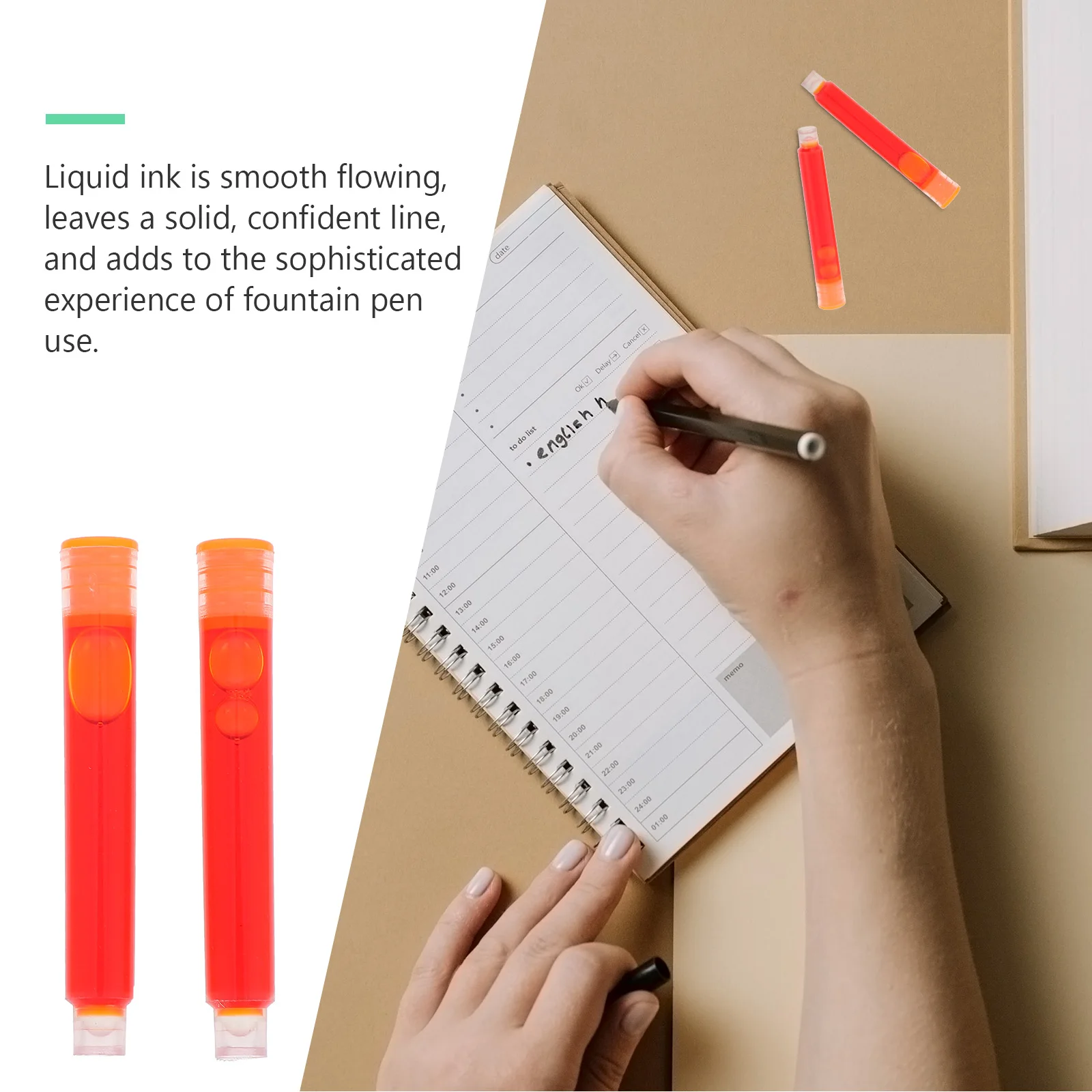 

50Pcs Refill Ink Tool Simple Plunger Driven Container Continuous Use Sophisticated Experience Stationery Ink Fill Assistant