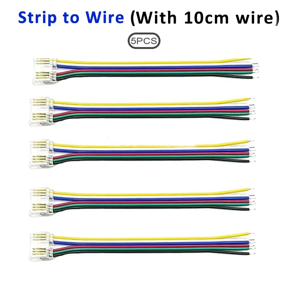 6 Pin RGBCCT pasek COB LED złącze światła szybki złącza przewodów bez spawania dla 12mm PCB FCOB taśma LED łącznik bez lutowania