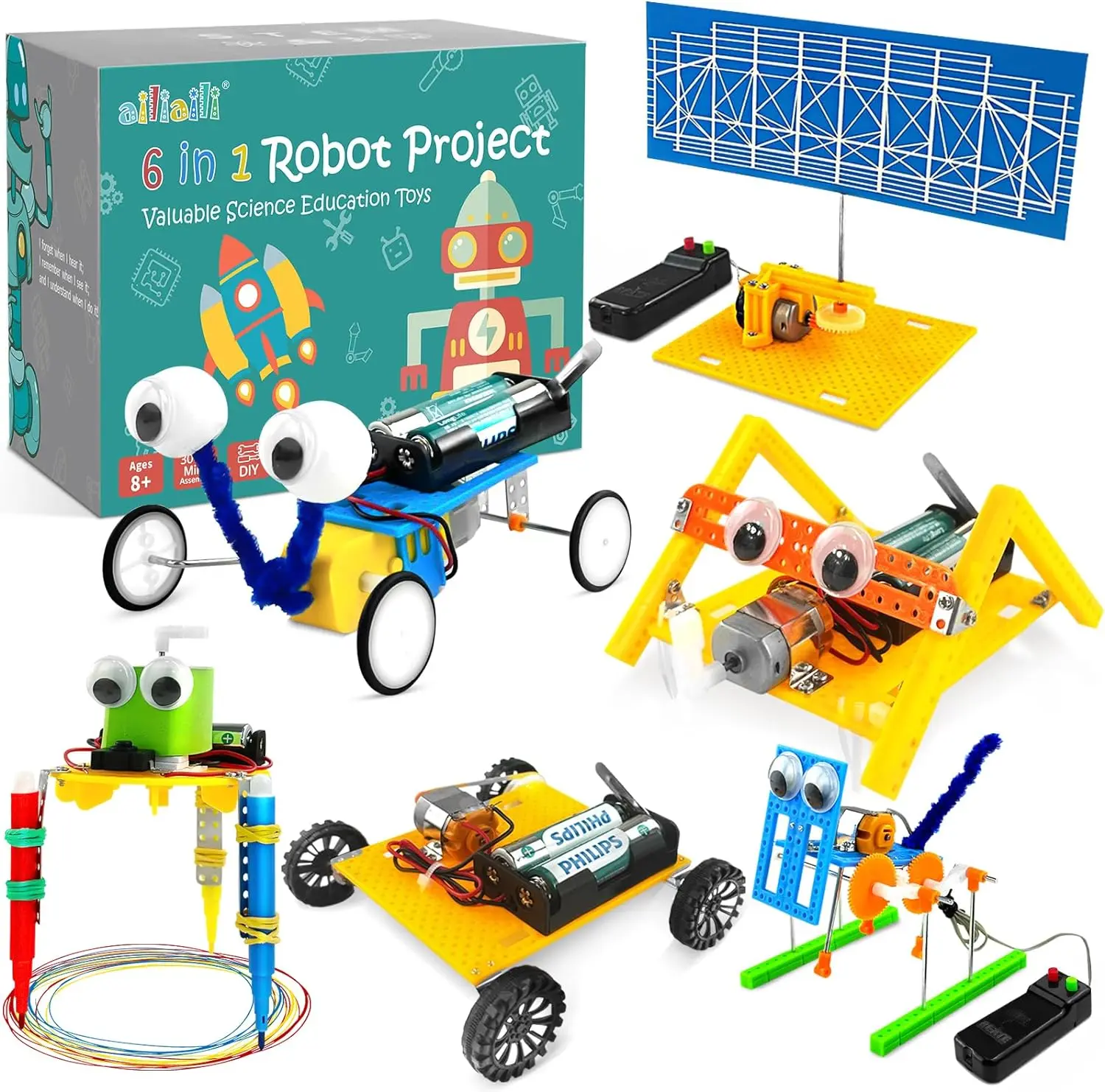 6 Set STEM Projects for Kids Electronic Science Kits for Boys DIY Engineering Robotic Stem Toy Science Experiments Circuit