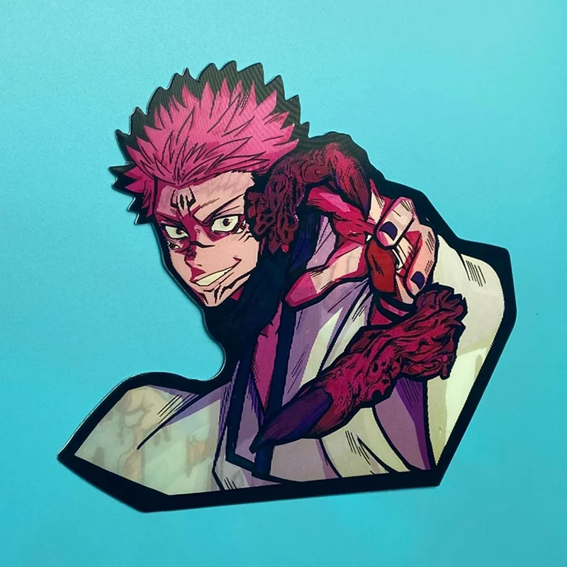 Itadori Yuji Motion Car Sticker, Jujutsu Kaisen 3D, pegatina Lenticular, calcomanía impermeable para maleta, portátil, refrigerador, Etc, regalo