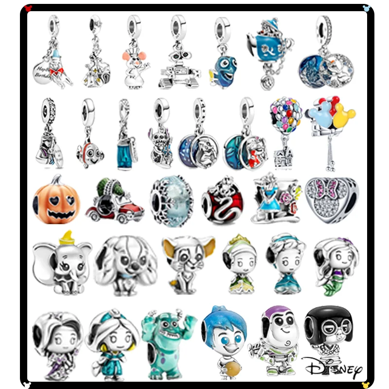 Disney Stitch Mickey Mouse Mickey Head Beads Charm Silver 925 Original bracelet beads for Pandora Bracelet pendant jewelry gifts