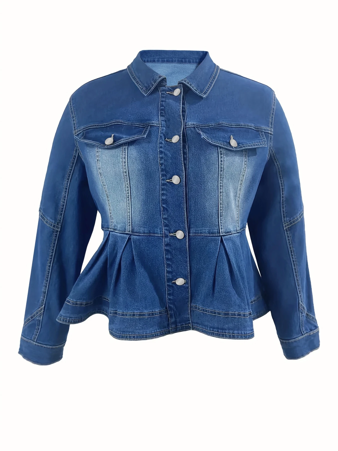 Veste en jean courte pour femme, grande taille, Design élégant, couché à la taille, délavé, confortable, grande taille