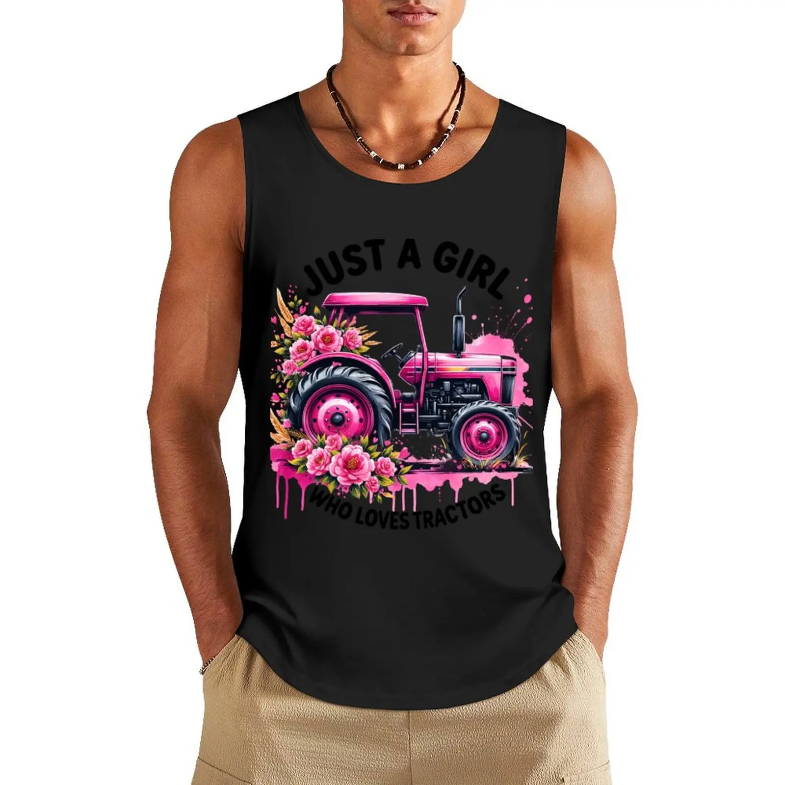 

just a girl who loves tractors Tank Top t-shirts for Men's gym man sexycostume gym shirt men cotton t-shirts man