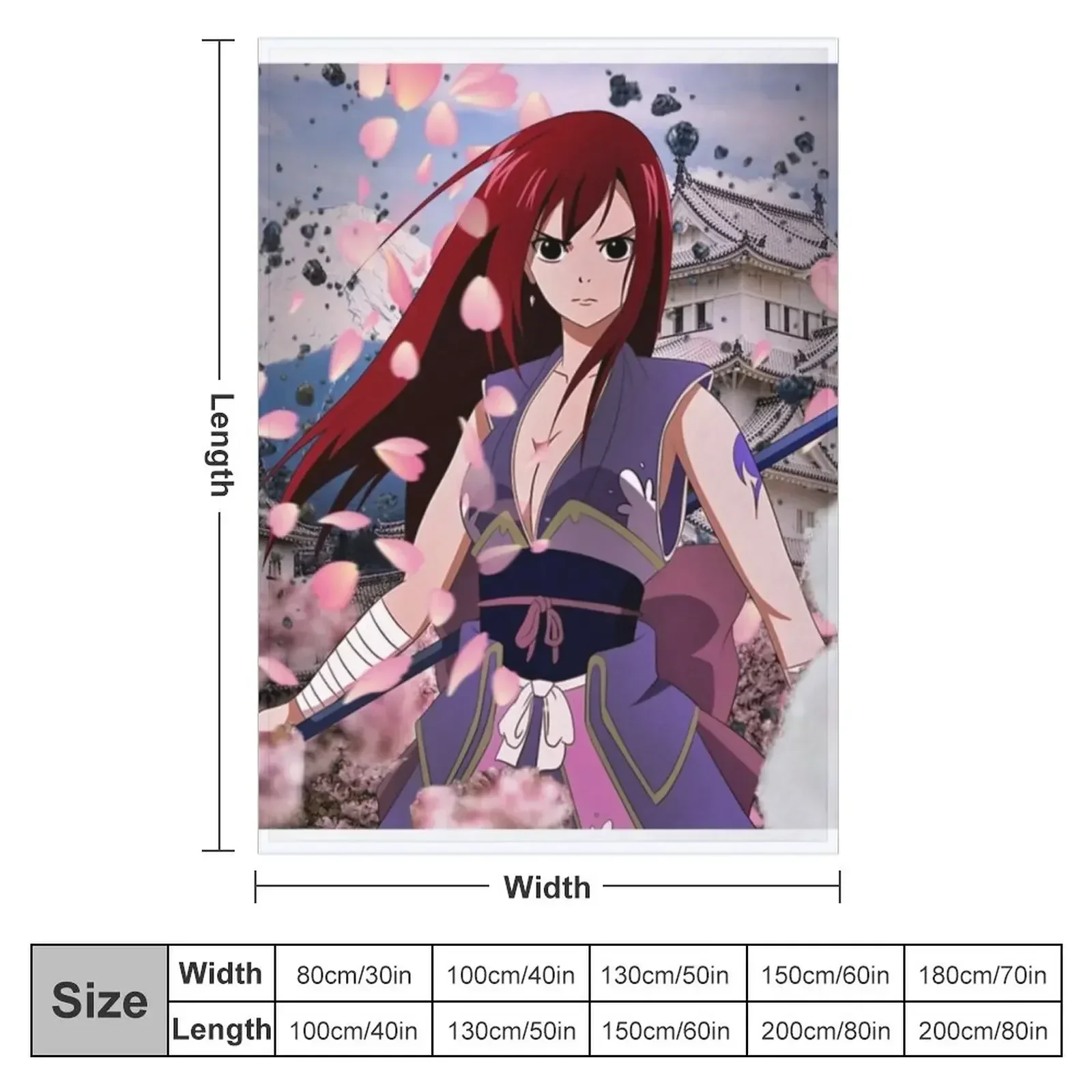 Erza Scarlet Throw Blanket couch cozy soft plush fuzzy picnic outdoor blanket