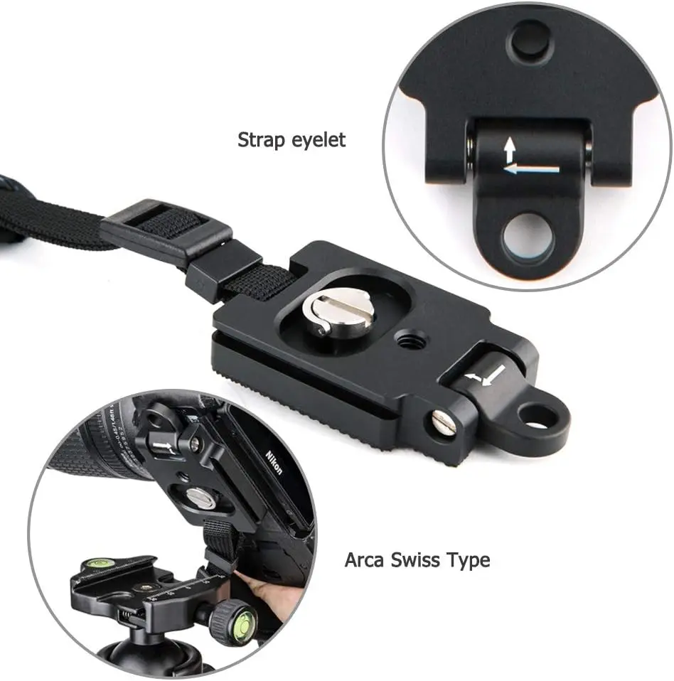 JJC Camera Hand Grip Strap Quick Release Tripod Plate for Canon EOS R5 Mark II 7D 6D Mark III II 90D 80D 77D 850D 800D 760D 750D