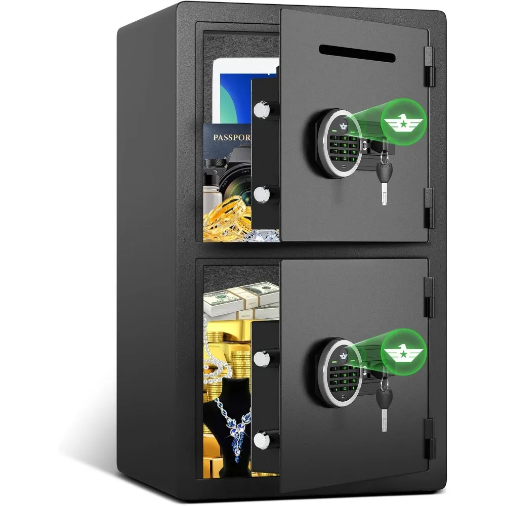 Caja fuerte extra grande de 5,0 pies cúbicos, resistente al agua, ignífuga, caja de seguridad Digital con ranura para depósito y caja de almacenamiento de Metal con Ke retroiluminado