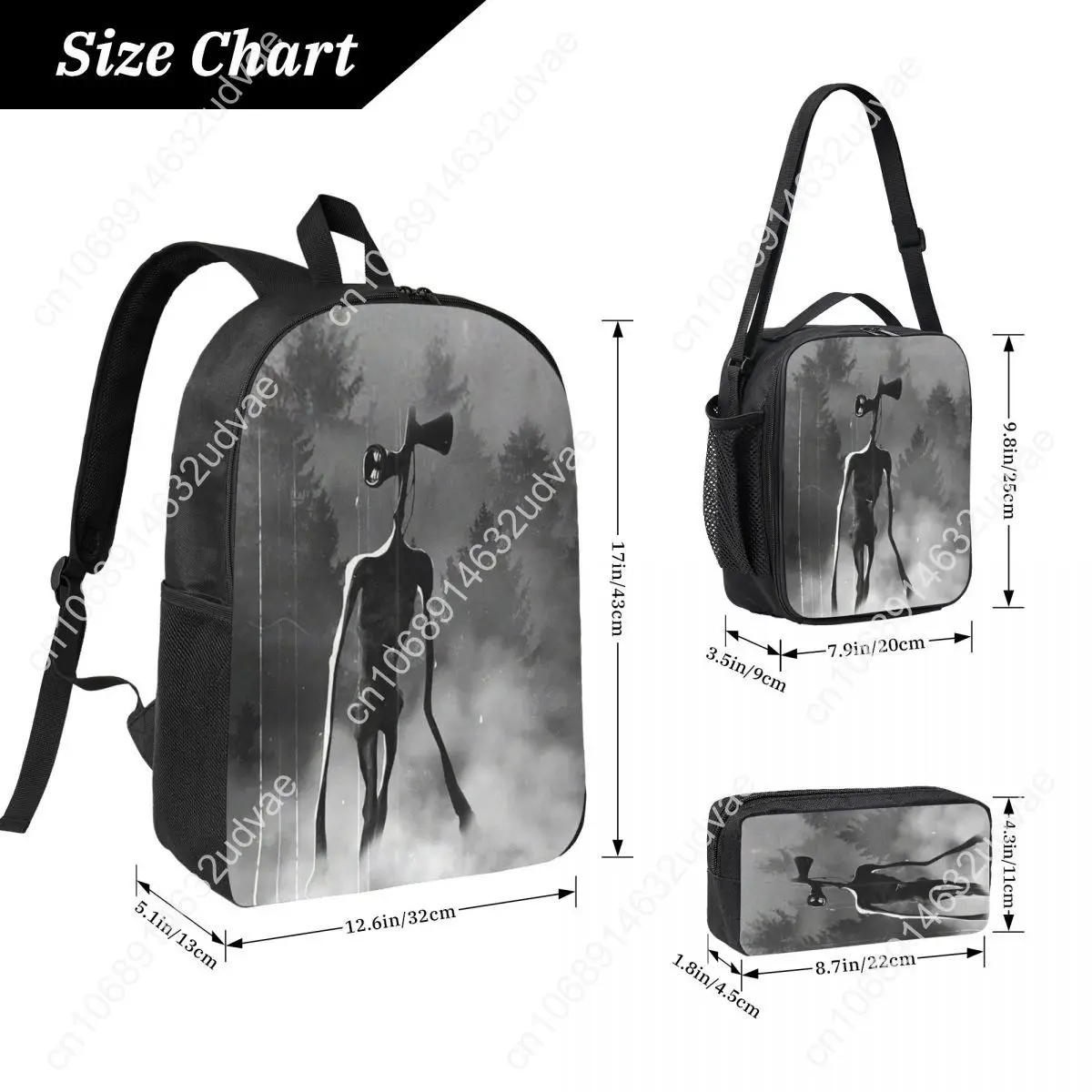 Siren Head Osepanhead Backpack Student Boys Girls BookBag School Bag Laptop Shoulder Bags 3ps Insulated Lunch Bag Pencil Case