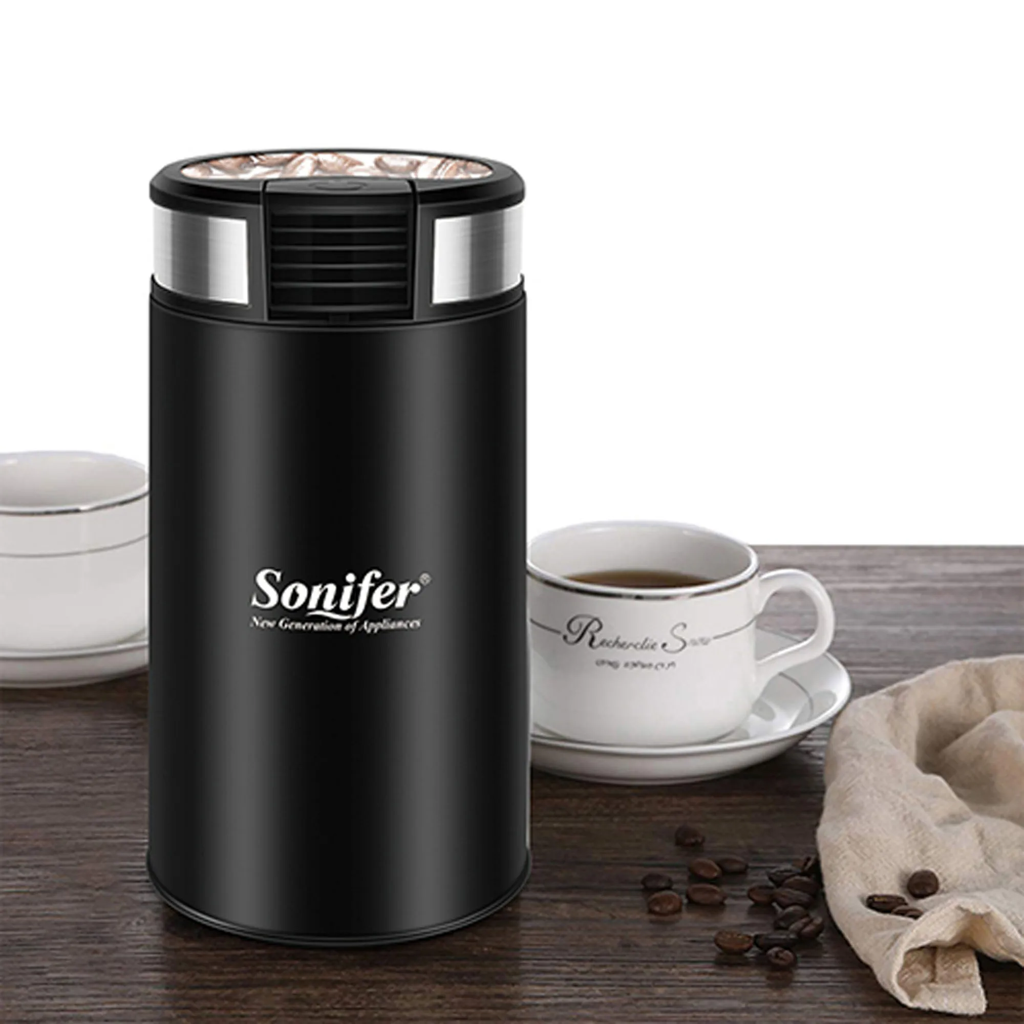 Electric Coffee Grinder 200W Herb Nuts Grains Pepper Grass Tobacc Spice Flour Mill Cafe Beans Electric Grinder Machine Sonifer