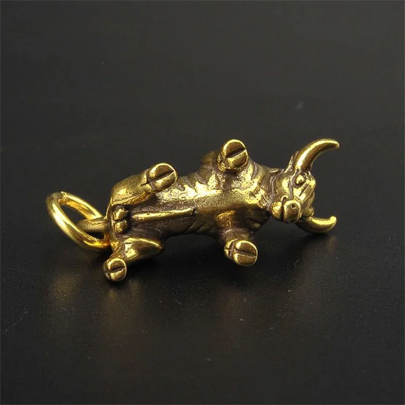 Messing Stier Wand Straße Vieh Skulptur Kupfer Kuh Statue Maskottchen exquisite Handwerk Ornament Büro Dekoration Geschäfts geschenk