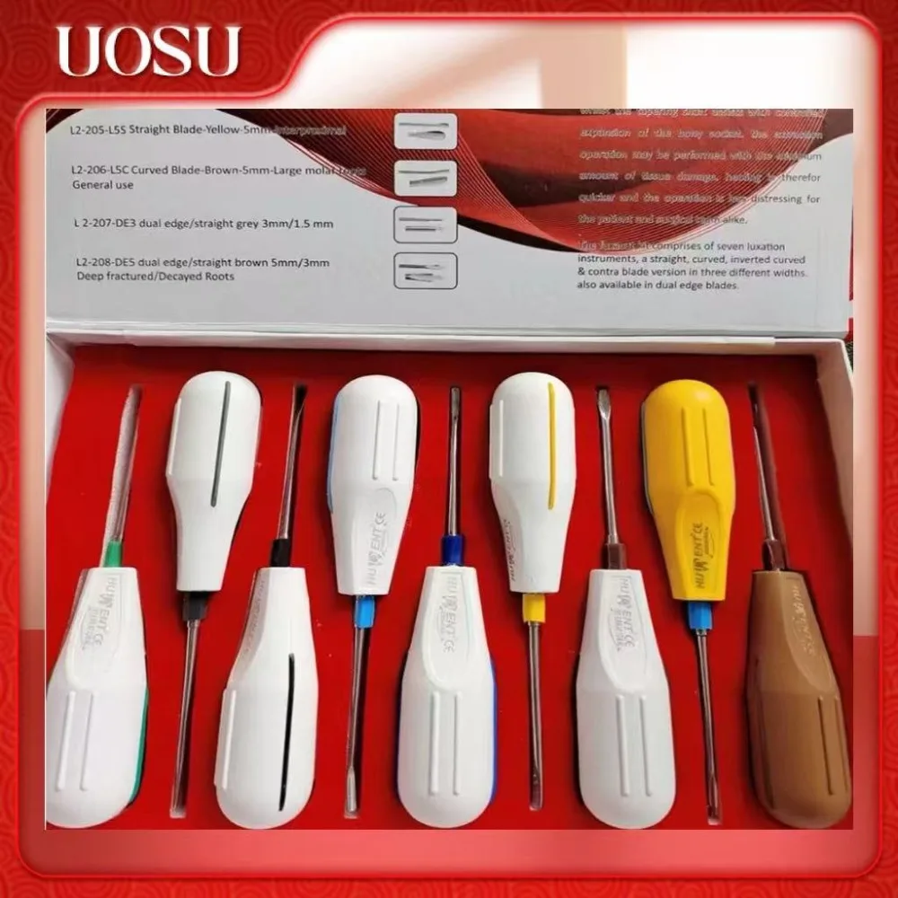 

9pcs/set Dental Stainless Steel Surgical Extraction Tooth Root Tip Elevator Tools Minimally Invasive Surgery Forceps