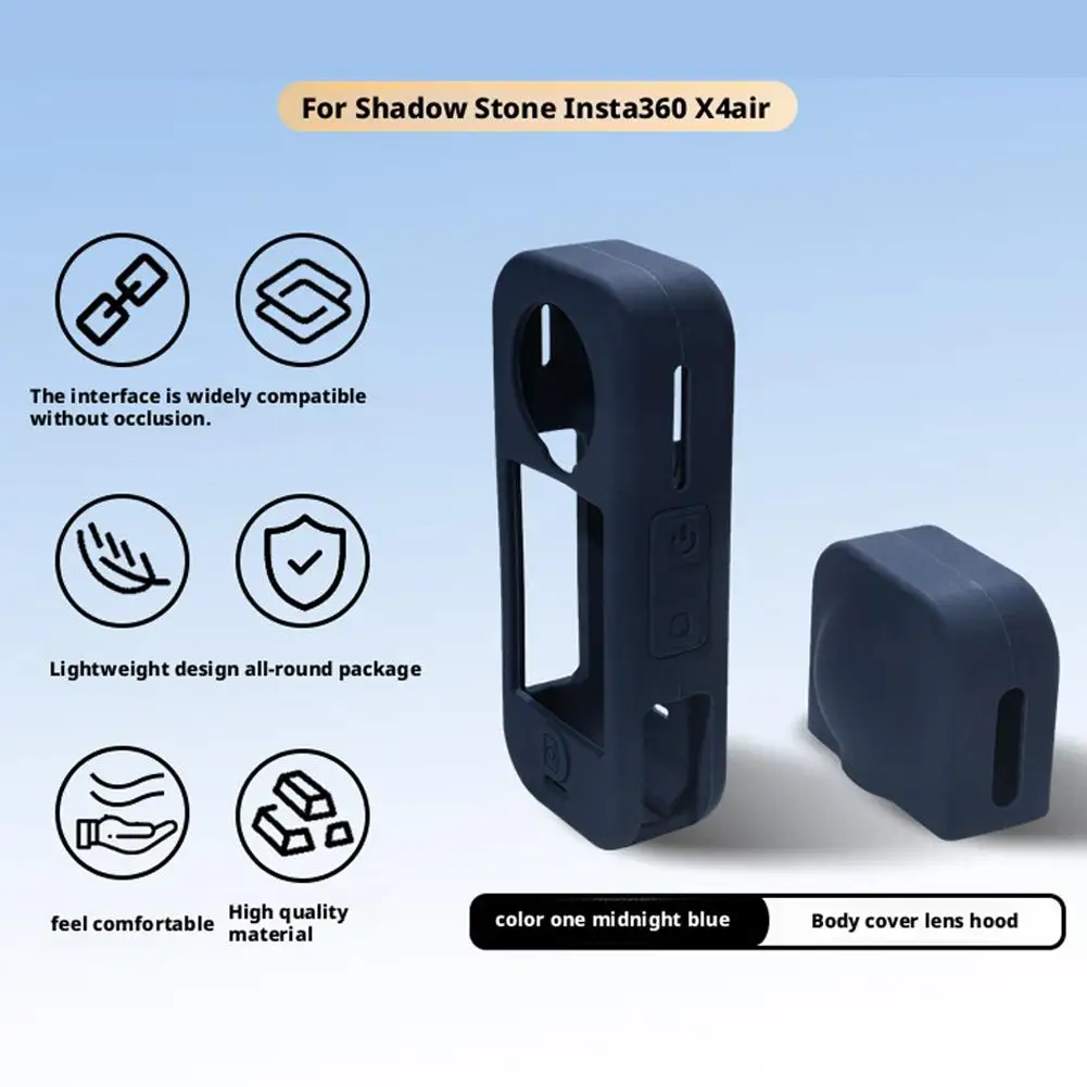 Silikon-Körperschutzhülle für Insta360 X4 Air 2-in-1-Objektivdeckel + Körperschutzhülle, Displayschutzfolie, Zubehör-Set