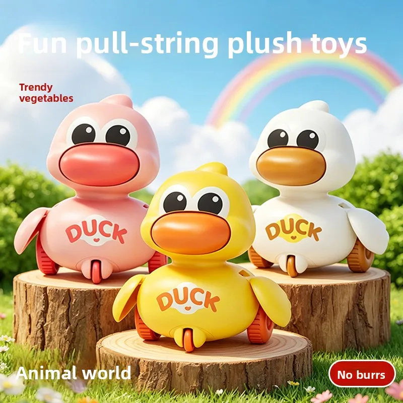 Boy Fun Pull Line Cute Duck Trolley Cartoon Animal Pull Rope Toy Baby Early Education Interactive Kindergarten Small Gifts
