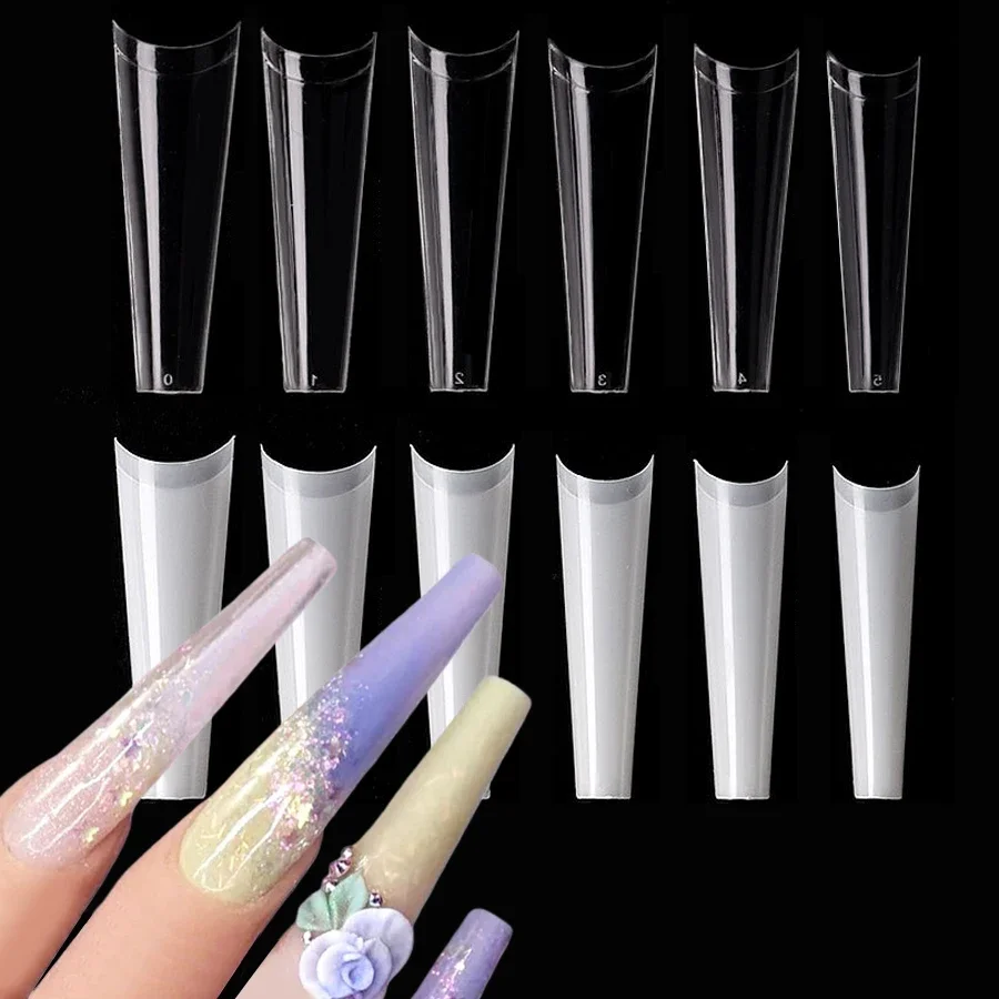 504 puntas francesas extralargas, uñas postizas sin costuras, puntas de uñas postizas para extensión de gel UV acrílico