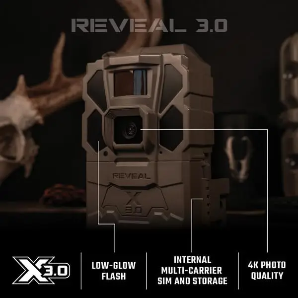 Reveal X Gen 3.0 LTE Cellular Trail Camera AT&T and Verizon,1080p FHD Video, Low Glow IR LED Flash, No SD Card Required