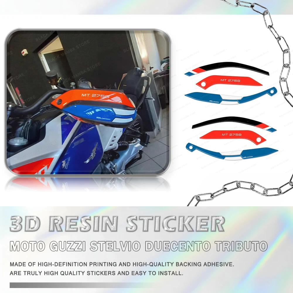 Stelvio Duecento Tributo 3D Motorcycle HandGuard Stickers Shield Hand Guard Decals for Moto Guzzi Stelvio Duecento Tributo 2025