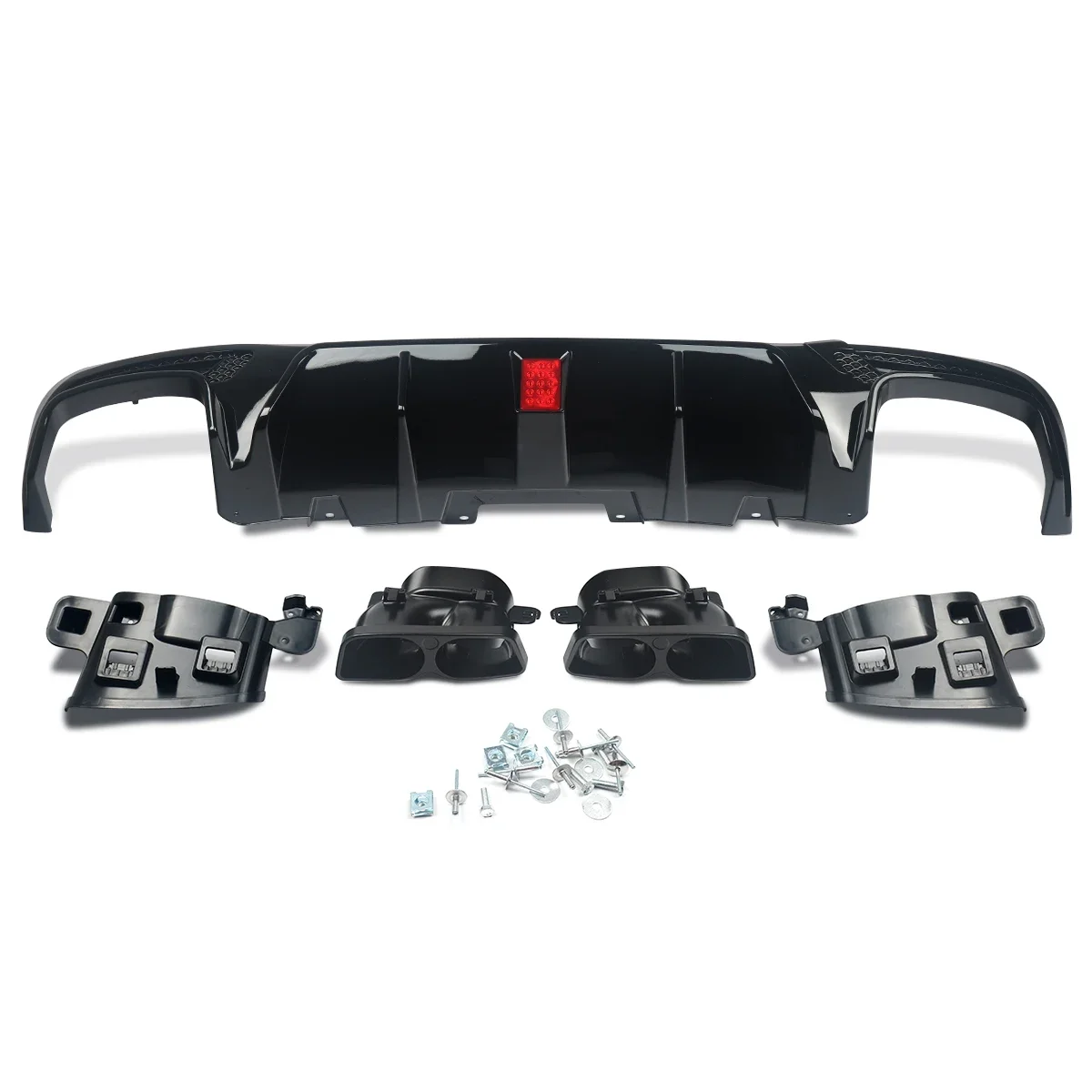 GLOSS BLACK REAR DIFFUSER W/ TIPS BLACK FOR BENZ W166 X166 GLE400 GLE350 AMG ABS