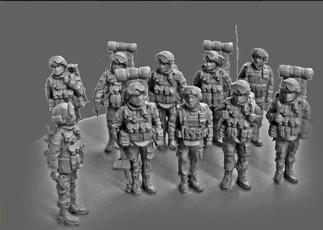 1/72 Scale Unpainted Resin Figure Echanized Infantry (9 PCs) Model Kits Military New Unpainted Unassembled