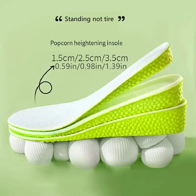 Invisible Height Increase Insoles Green Memory Foam Shoes Sole Pad Breathable Comfortable for Men Women Feet Care Insole