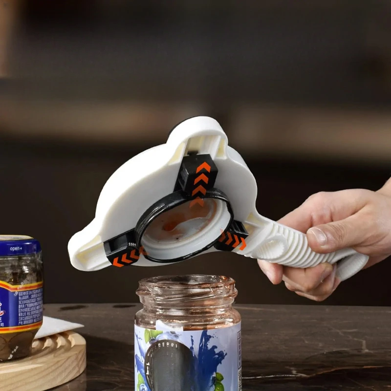 1pc Easy Can Opener Adjustable Tension-fre Fixture Three in One Multfunctional Bottle Opener Suitable for People with Weak Hands