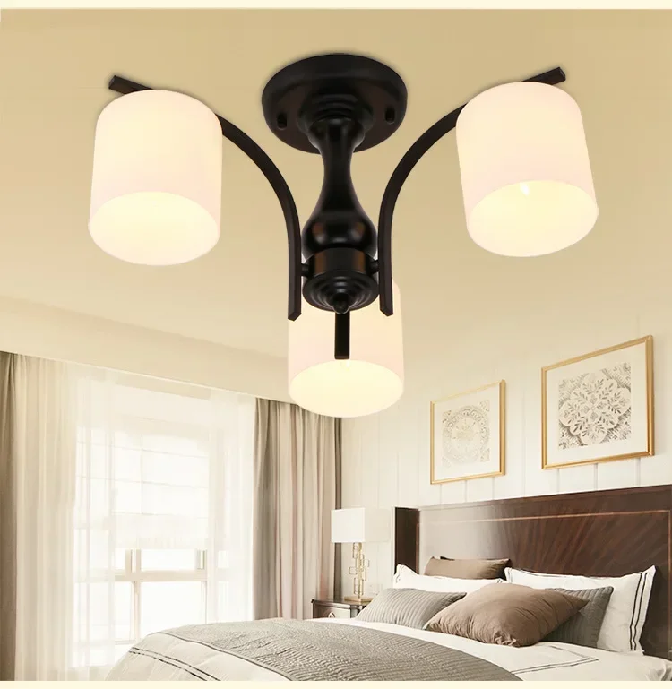 

Nordic glass Ceiling Lights living room Retro bedroom lamp home Decor lighting fixture American chandelier