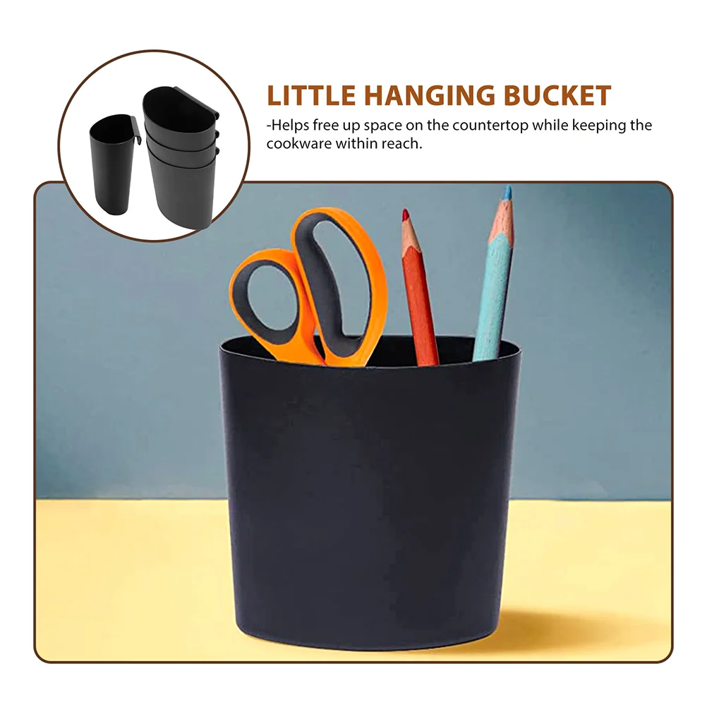 4 Pcs Storage Basket Bucket Organizer Bin Trolley Hanging Scraps Can Cart Plastic Office Child Shopping Trolleys