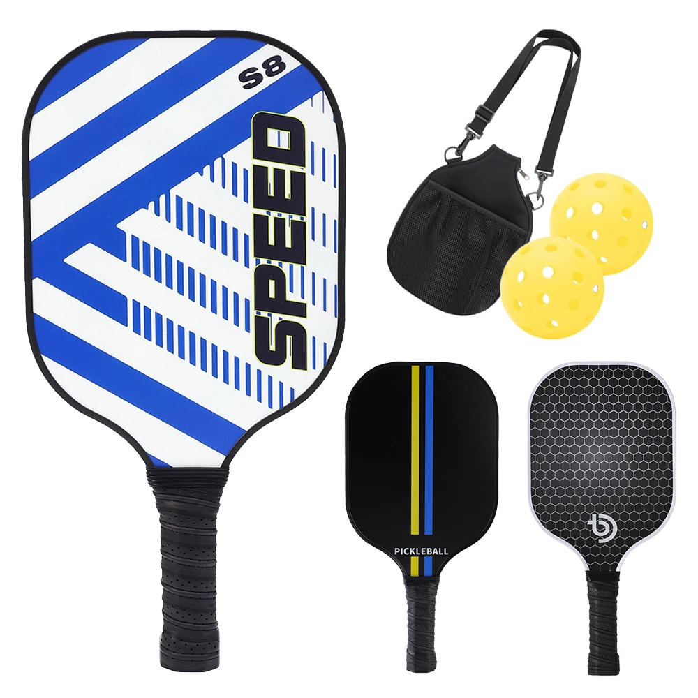

Ultra-light Pickleball Paddles Fiberglass with Storage Satchel 2 pcs Pickleball Honeycomb Rackets Core for Traction Stability