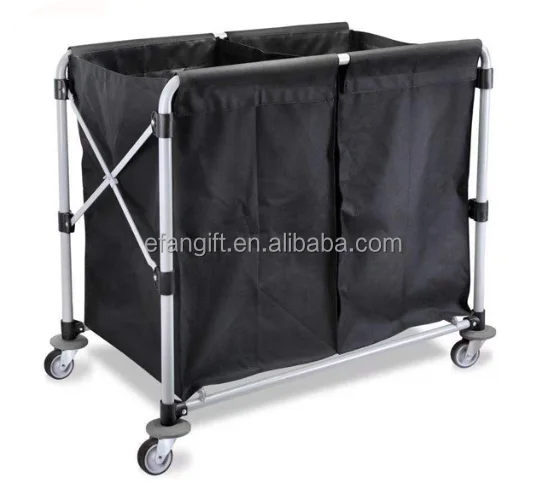 عربة تنظيف الغسيل المعدنية للتدبير المنزلي لغرفة الفندق