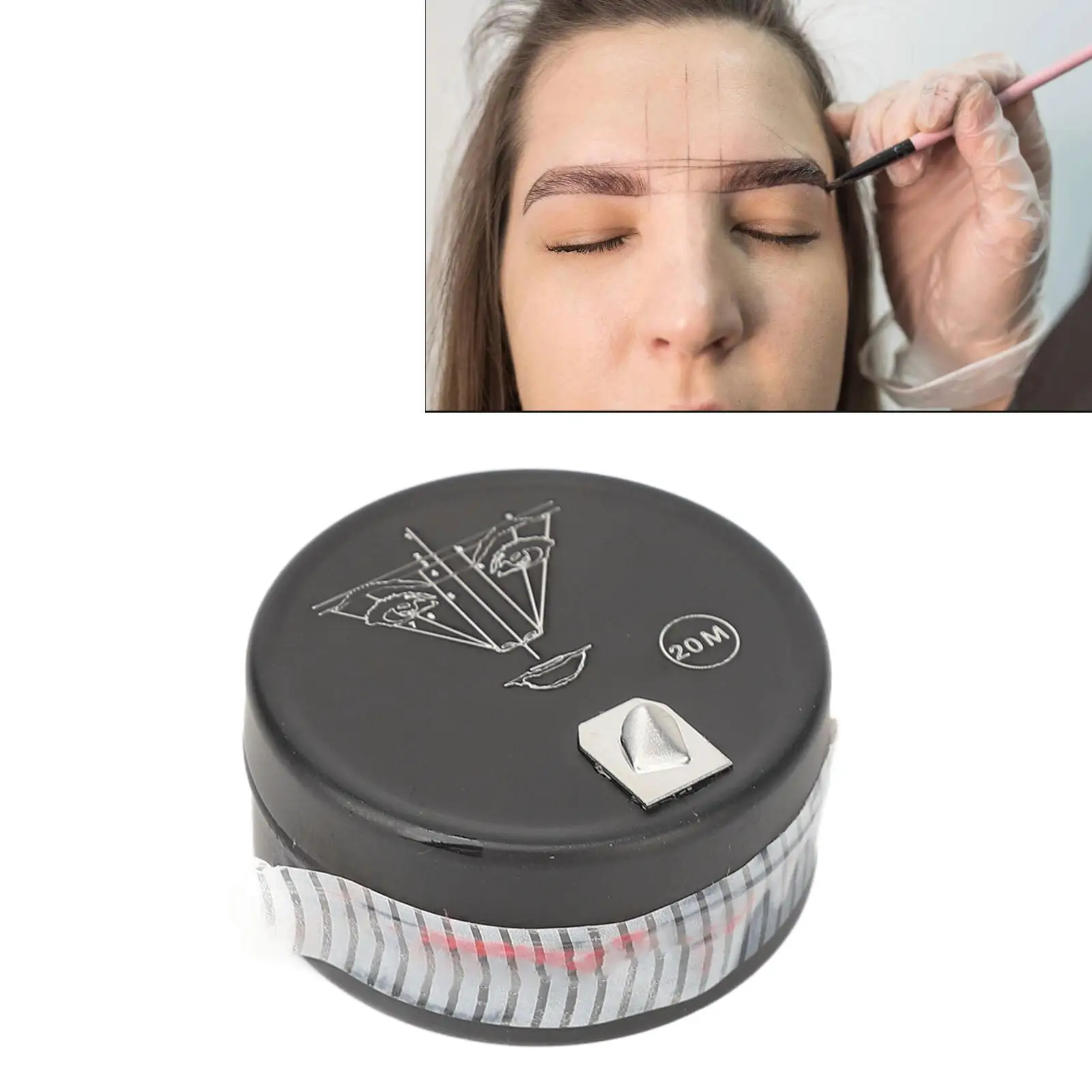 Dispositivo de corte de cuerda de mapeo de cejas, limpieza fácil, previene derrames, 20m de longitud para microblading